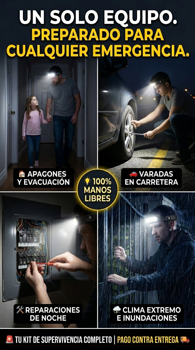 Detalles 7 Linterna Frontal 3 Luces Led Alto Brillo