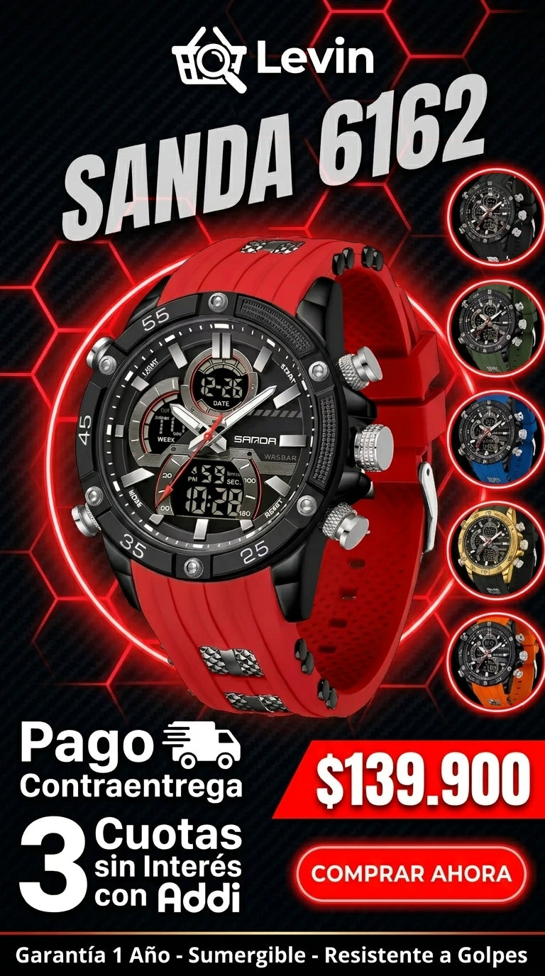 Detalles Oro Reloj Original Sanda 6162