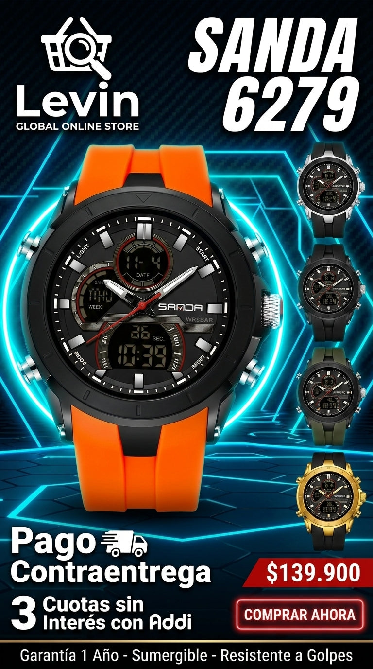 Detalles Oro Reloj Original Sanda 6279 #2