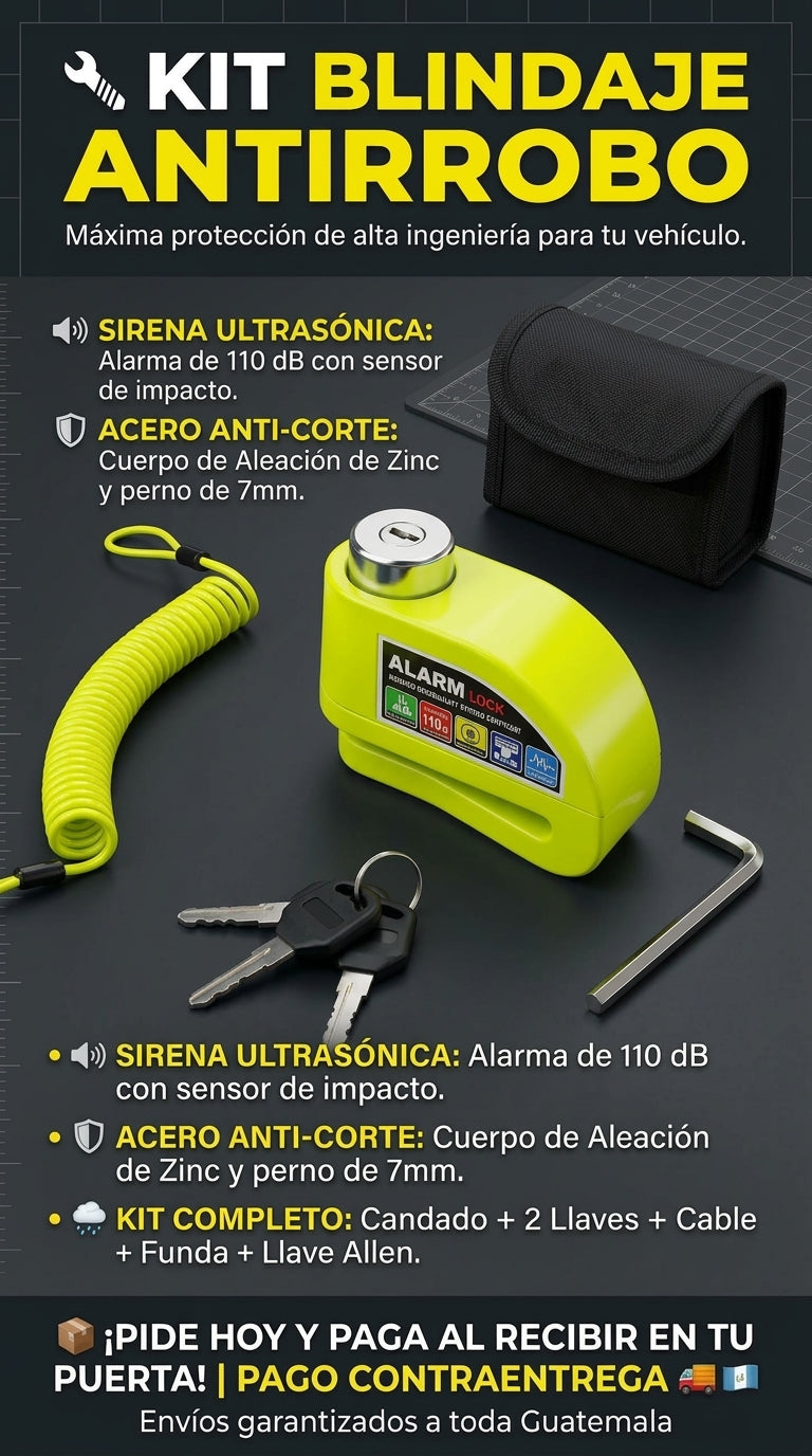 Detalles 2 Cerradura de alarma impermeable para carro/motocicleta