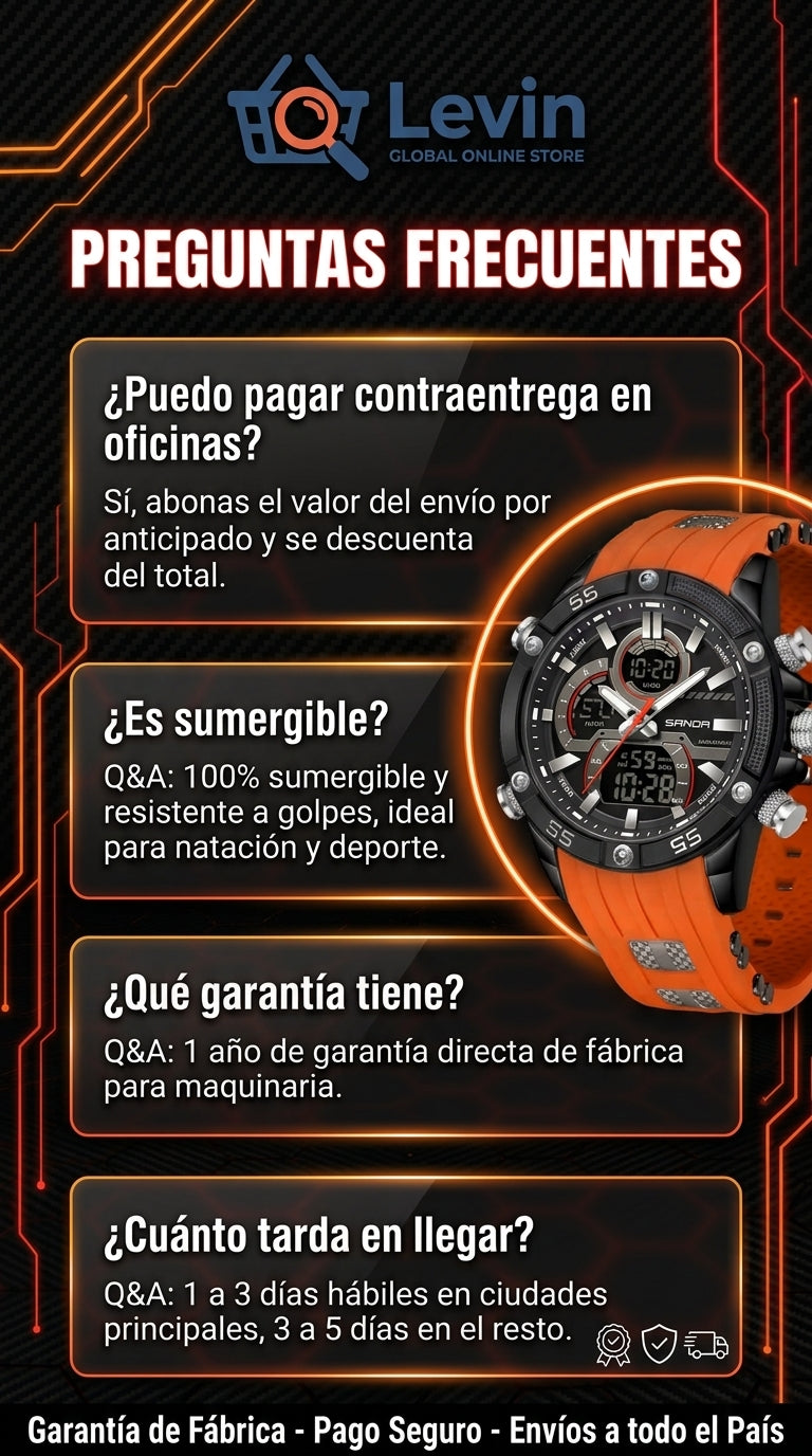 Detalles Rojo Reloj Original Sanda 6162