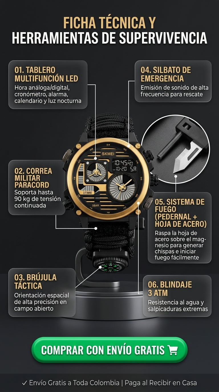 Detalles 4 RELOJ DE SUPERVIVENCIA SKMEI