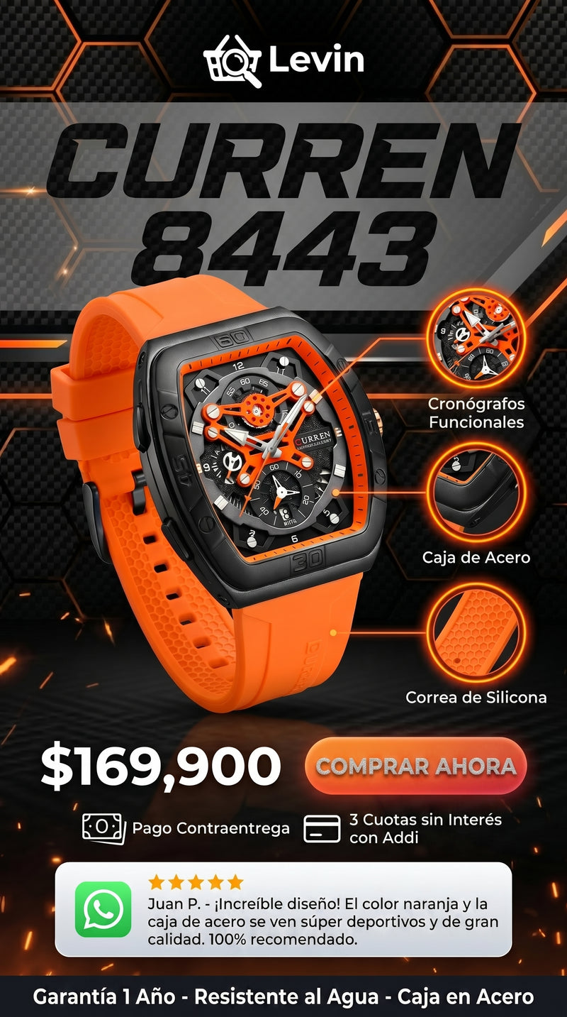 Hero Reloj Curren 8443 Tonneau de Lujo